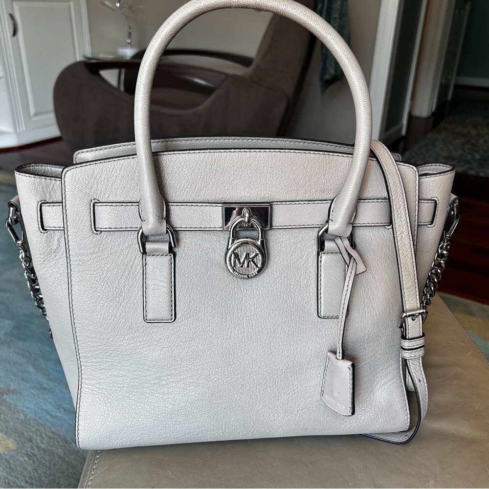 Michael Kors Taupe Large Leather Satchel